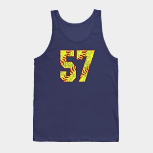 Fastpitch Softball Number 57 #57 Softball Shirt Jersey Uniform Favorite Player Biggest Fan Tank Top